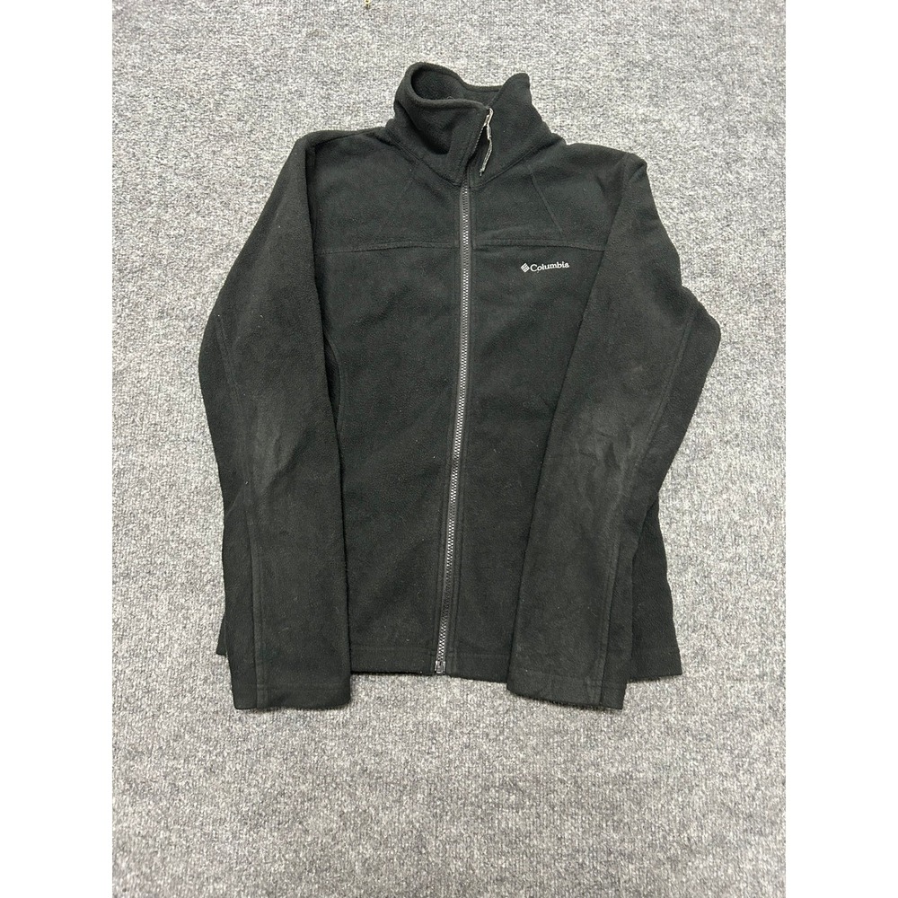 Columbia Fleece Jacket Womens Size M Black Full Zip Mock Neck Outdoor Casual